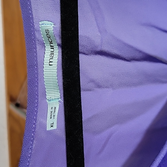 Purple and green open shoulder top - Picture 2 of 6